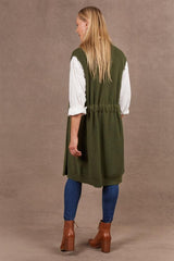Eb and Ive Nawi Vest Olive From BoxHill
