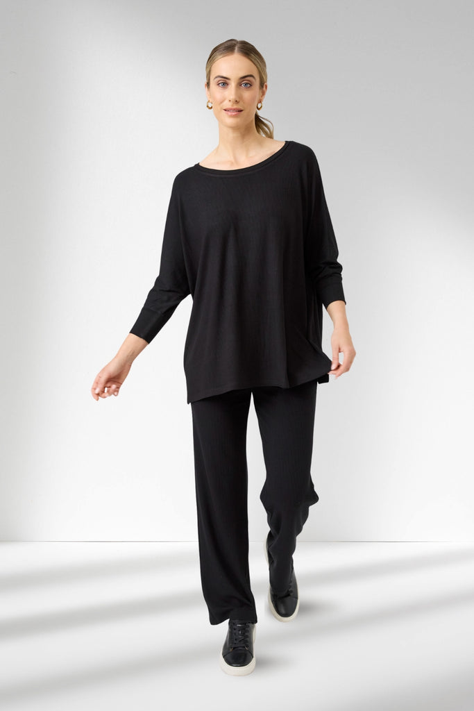 Eb and Ive Studio Jersey Top Ebony From BoxHill