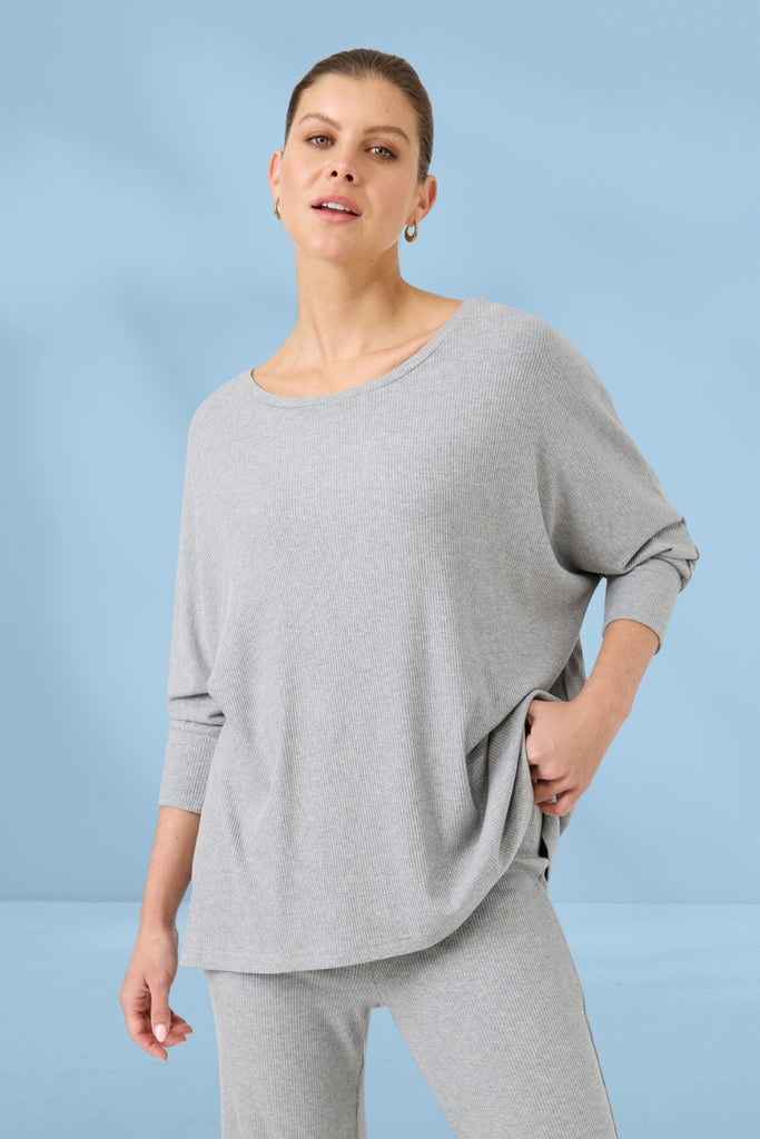 Eb and Ive Studio Jersey Top Grey From BoxHill