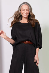 Eb and Ive Studio Relaxed Top Ebony One Size Ebony From BoxHill
