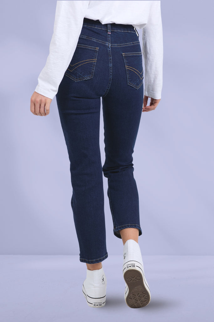 Elm Ada Straight Leg Jeans Dark Blue Wash From BoxHill