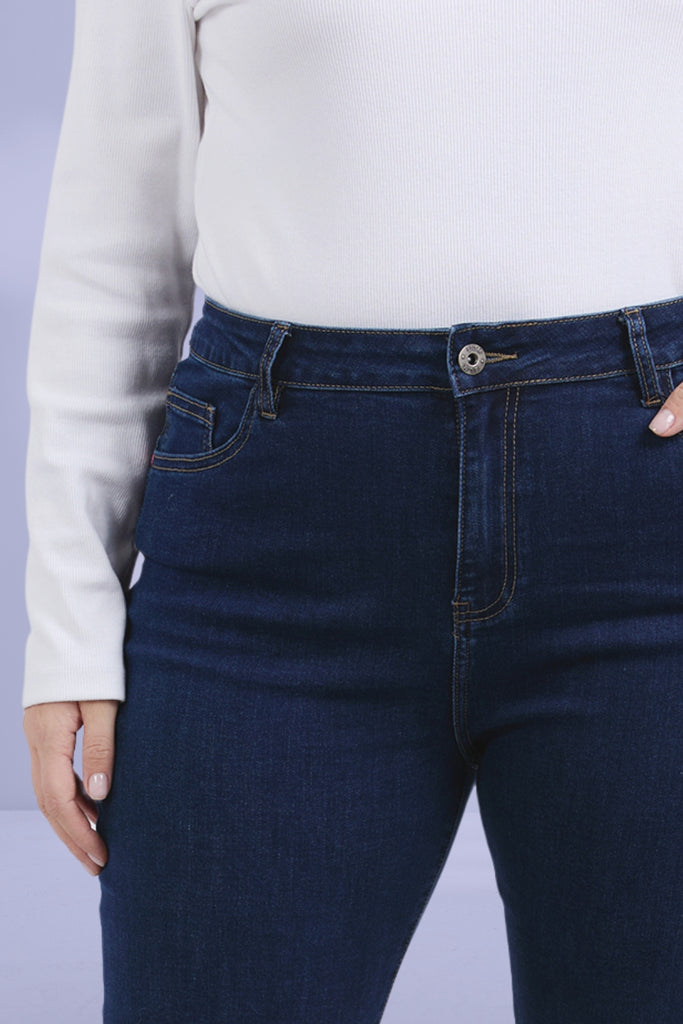 Elm Ada Straight Leg Jeans Dark Blue Wash From BoxHill