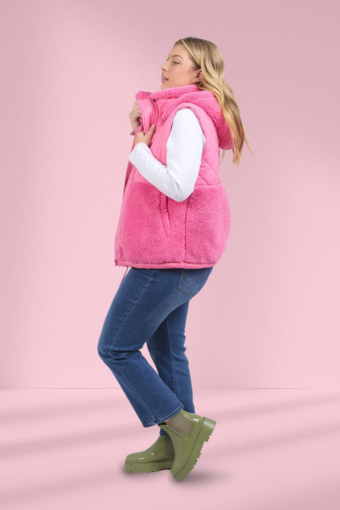 Elm Alaska Quilted Vest Geranium Pink From BoxHill