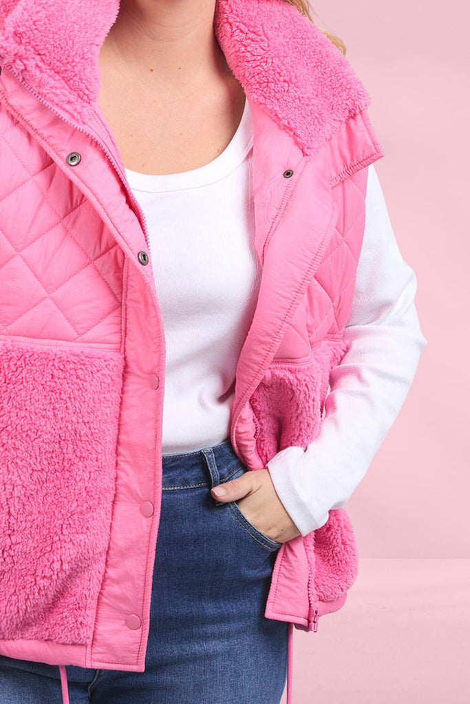 Elm Alaska Quilted Vest Geranium Pink From BoxHill
