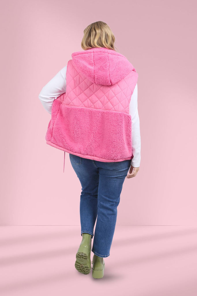 Elm Alaska Quilted Vest Geranium Pink From BoxHill