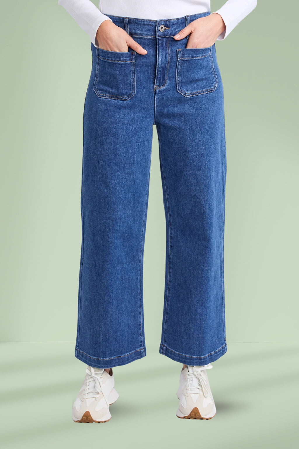 Elm Alyssa Front Pocket Jeans Mid Blue Wash Elm