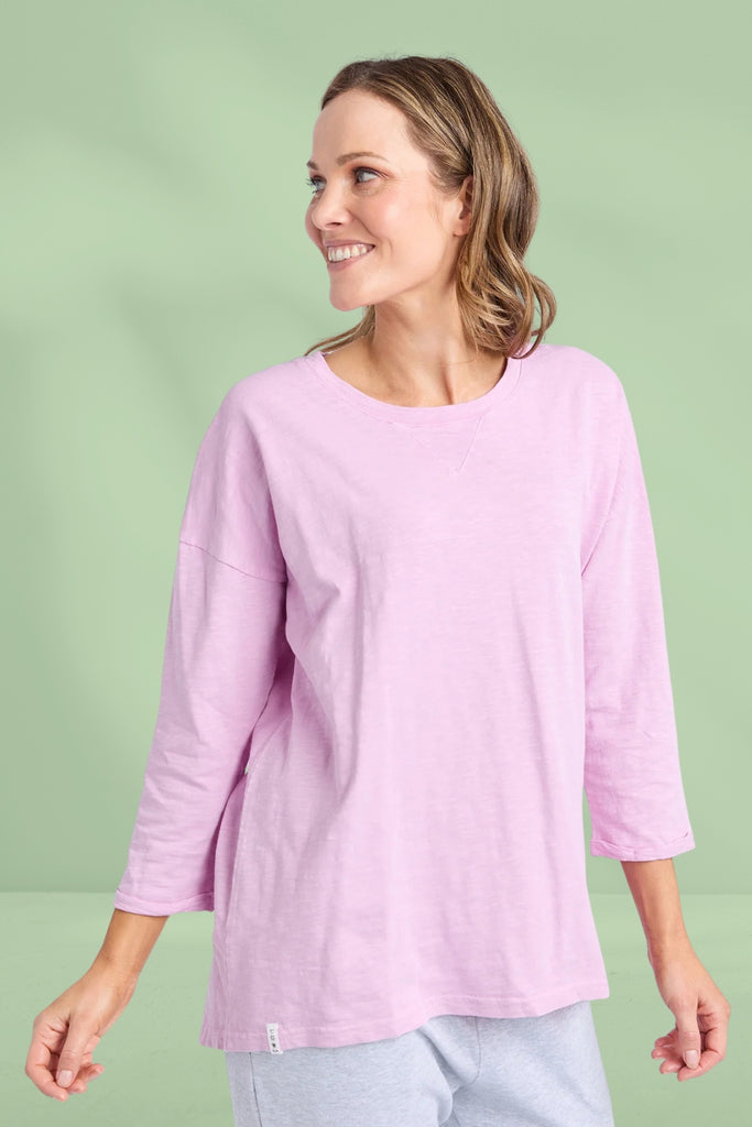 Elm Annie 3/4 Sleeve Tee Dusty Pink From BoxHill