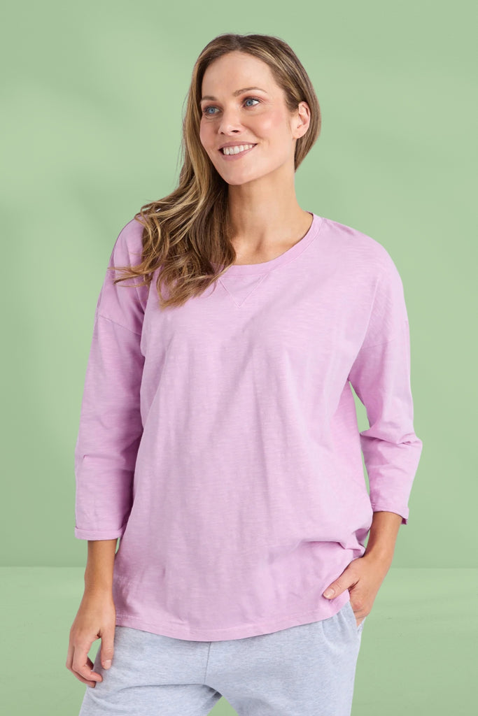 Elm Annie 3/4 Sleeve Tee Dusty Pink From BoxHill