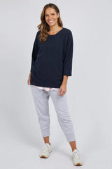 Elm Annie 3/4 Sleeve Tee Navy From BoxHill