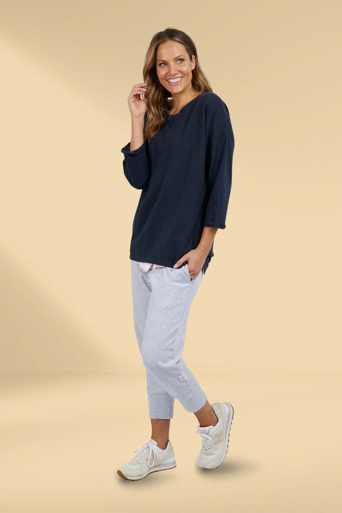 Elm Annie 3/4 Sleeve Tee Navy From BoxHill