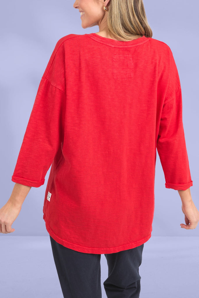 Elm Annie 3/4 Sleeve Tee Poppy From BoxHill