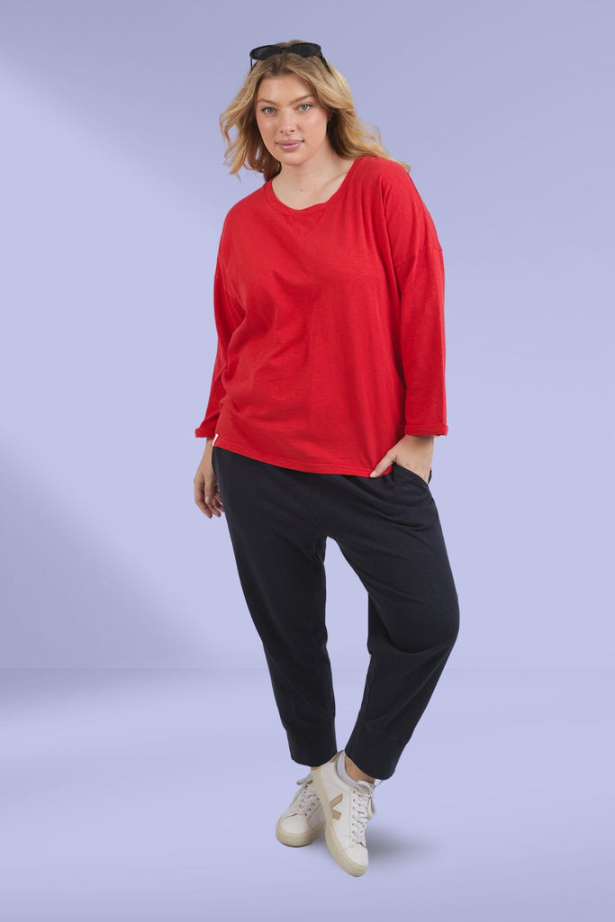 Elm Annie 3/4 Sleeve Tee Poppy From BoxHill