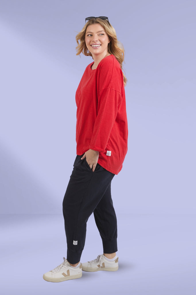 Elm Annie 3/4 Sleeve Tee Poppy From BoxHill