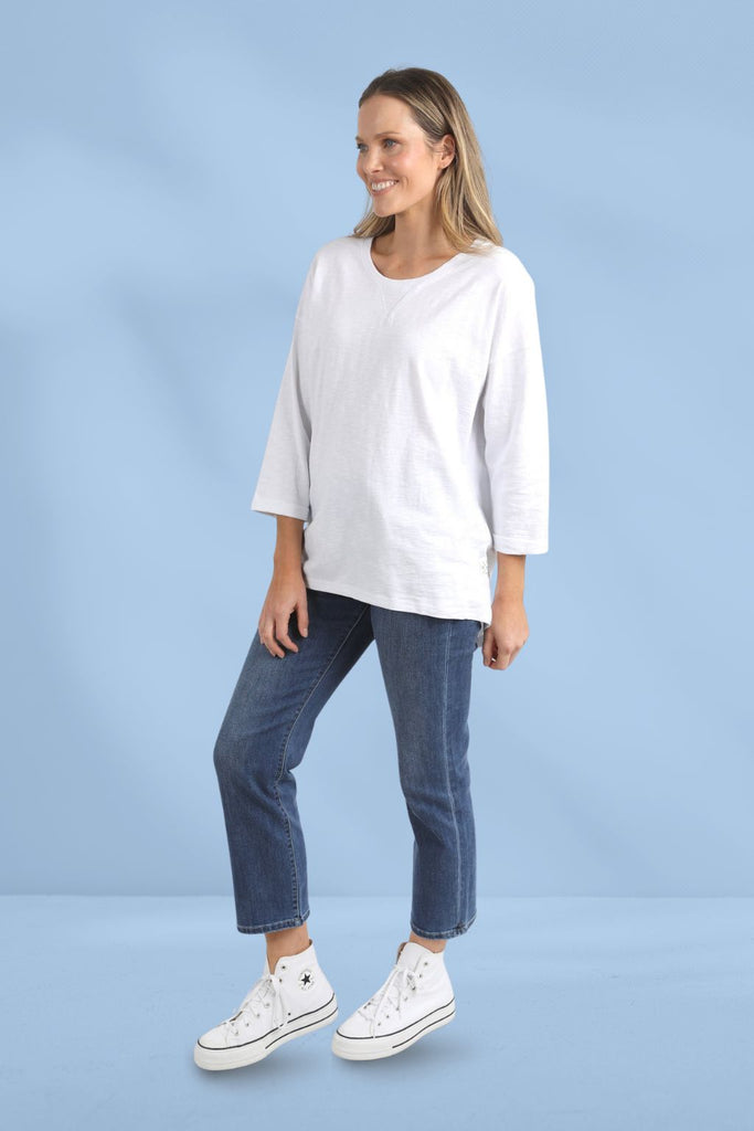 Elm Annie 3/4 Sleeve Tee White From BoxHill