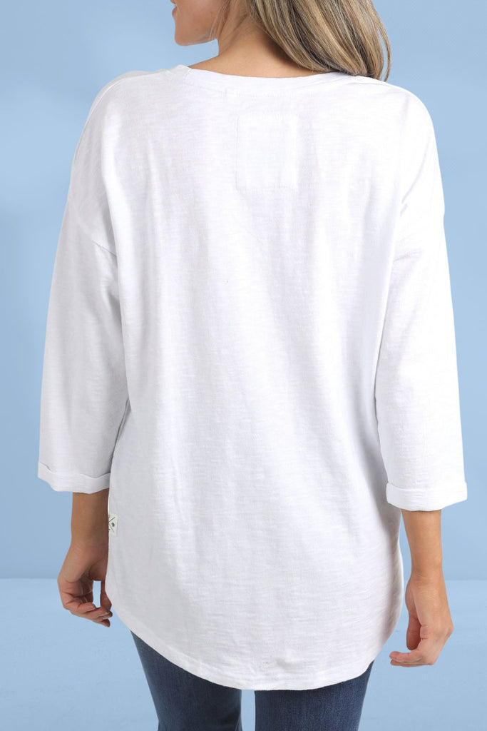 Elm Annie 3/4 Sleeve Tee White From BoxHill