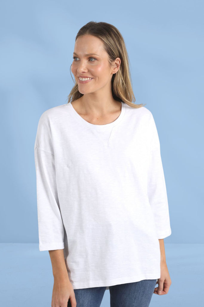Elm Annie 3/4 Sleeve Tee White From BoxHill