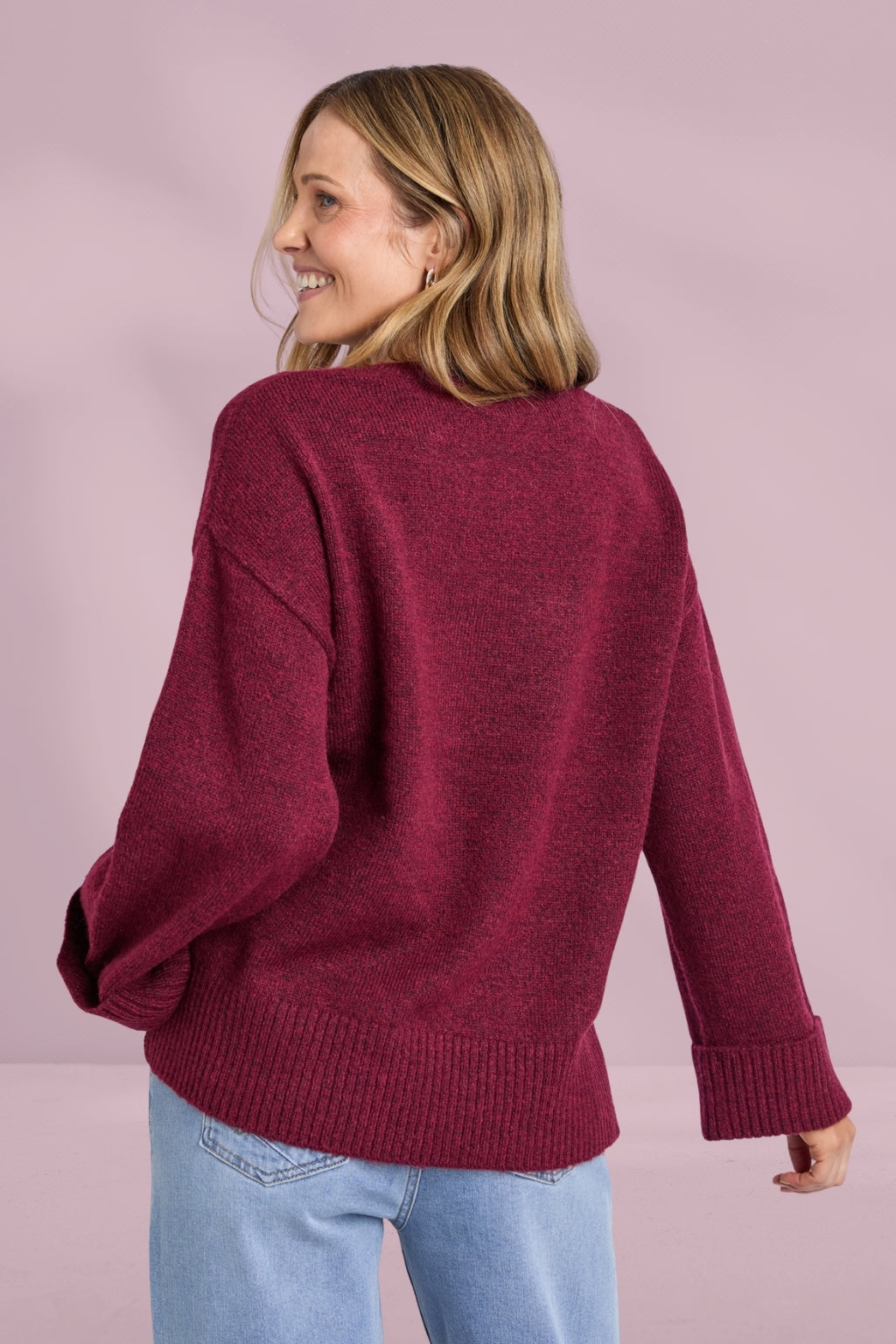 Elm Annie Intersia Knit Maroon Elm