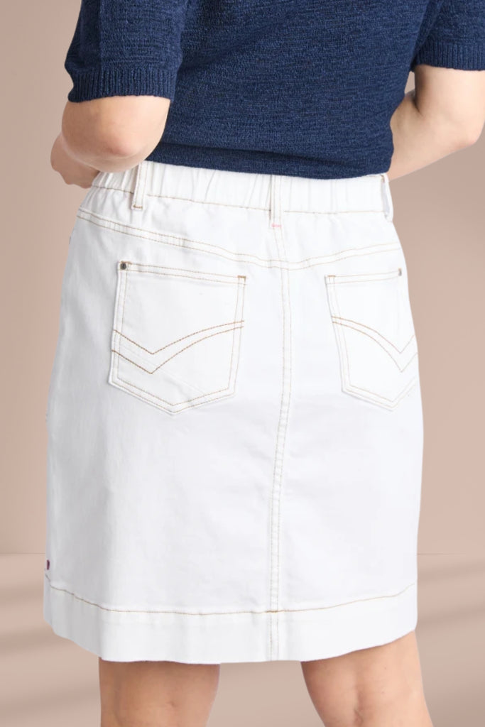 Elm Atlas Denim Skirt Vintage White From BoxHill