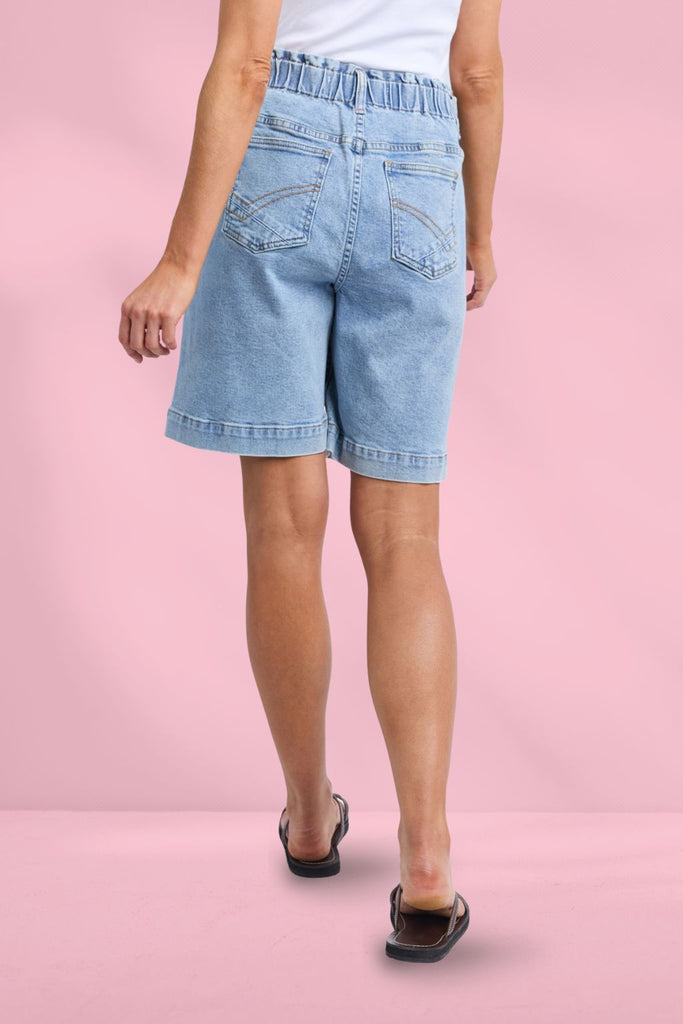 Elm Atlas Long Denim Short Mid Blue Wash From BoxHill
