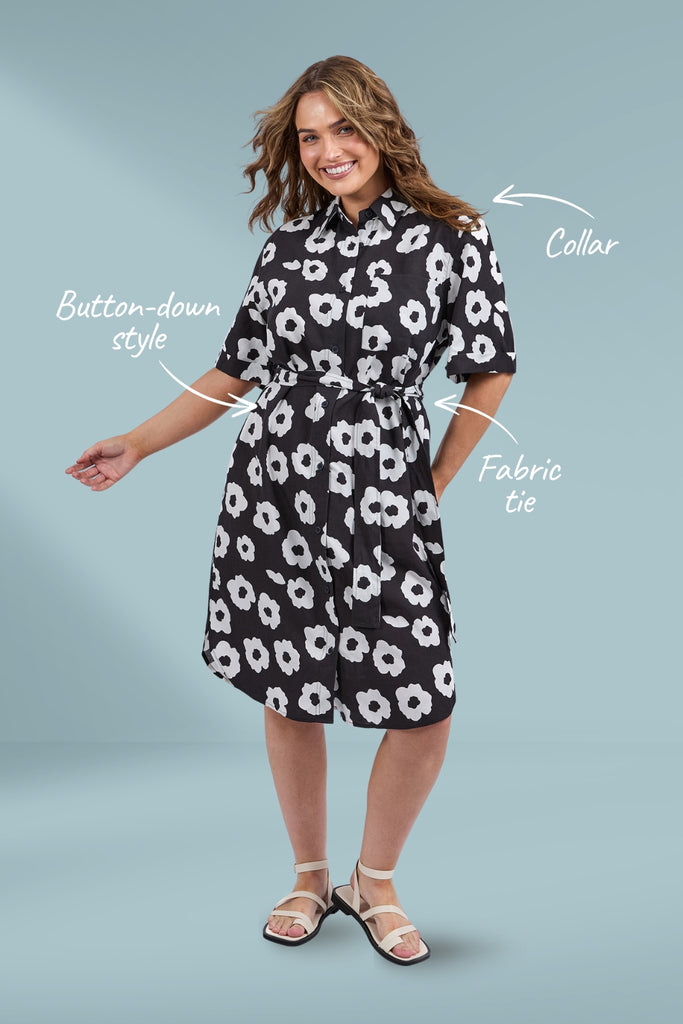 Elm Azalea Shirt Dress Navy Azalea Print From BoxHill