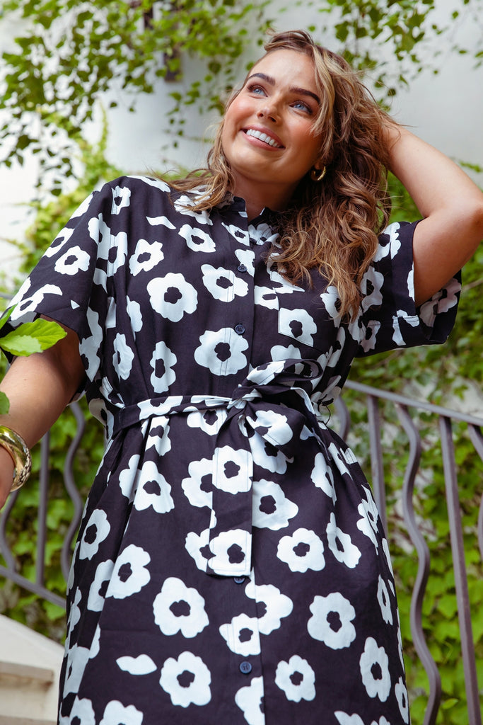 Elm Azalea Shirt Dress Navy Azalea Print From BoxHill