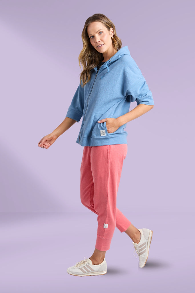 Elm Beachy Zip Hoodie Blue Shadow From BoxHill