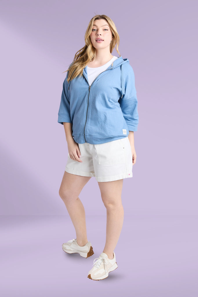 Elm Beachy Zip Hoodie Blue Shadow From BoxHill
