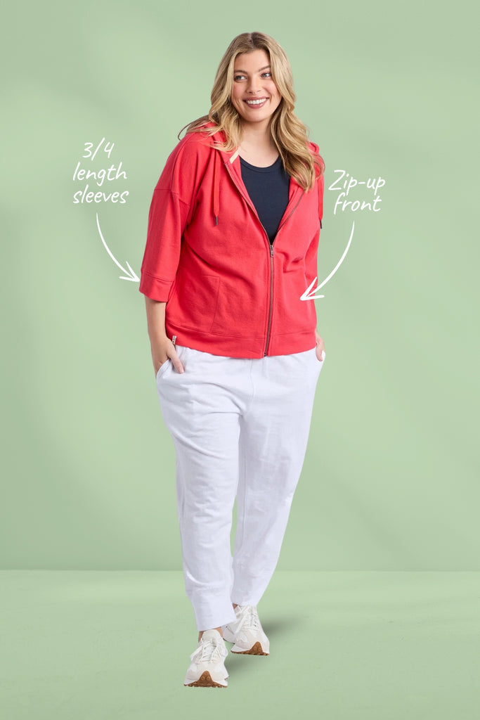 Elm Beachy Zip Hoodie Cayenne From BoxHill