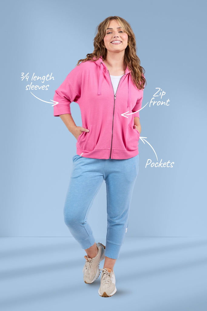 Elm Beachy Zip Hoody Aurora Pink From BoxHill