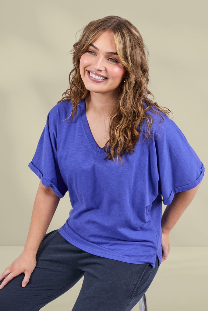 Elm Beau Short Sleeve Tee Ocean Blue From BoxHill