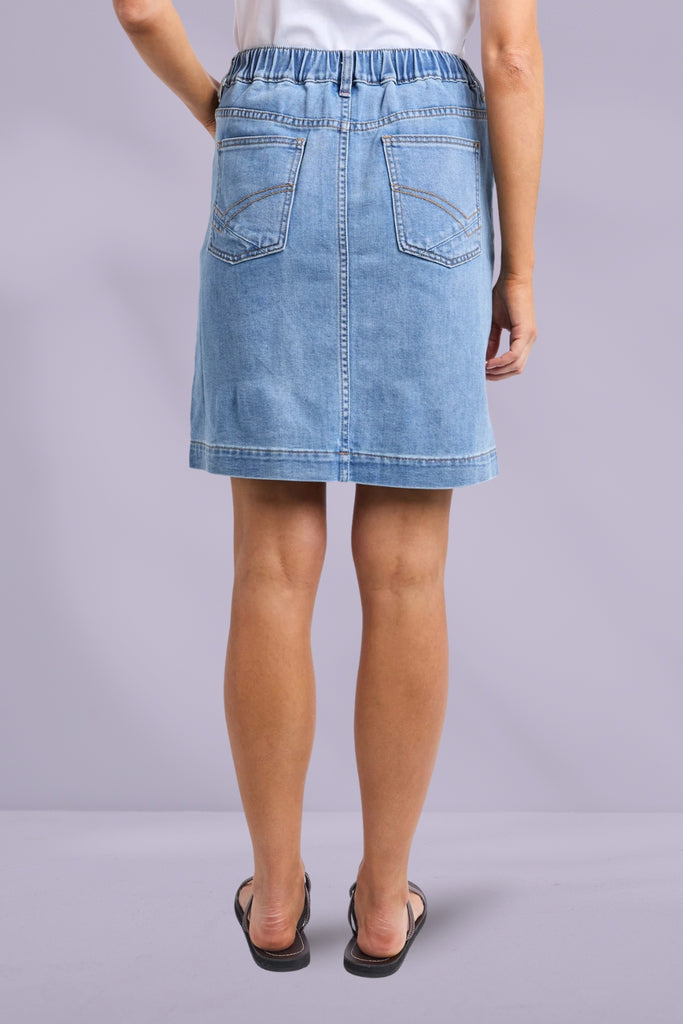 Elm Birdie Denim Skirt Light Blue Wash From BoxHill