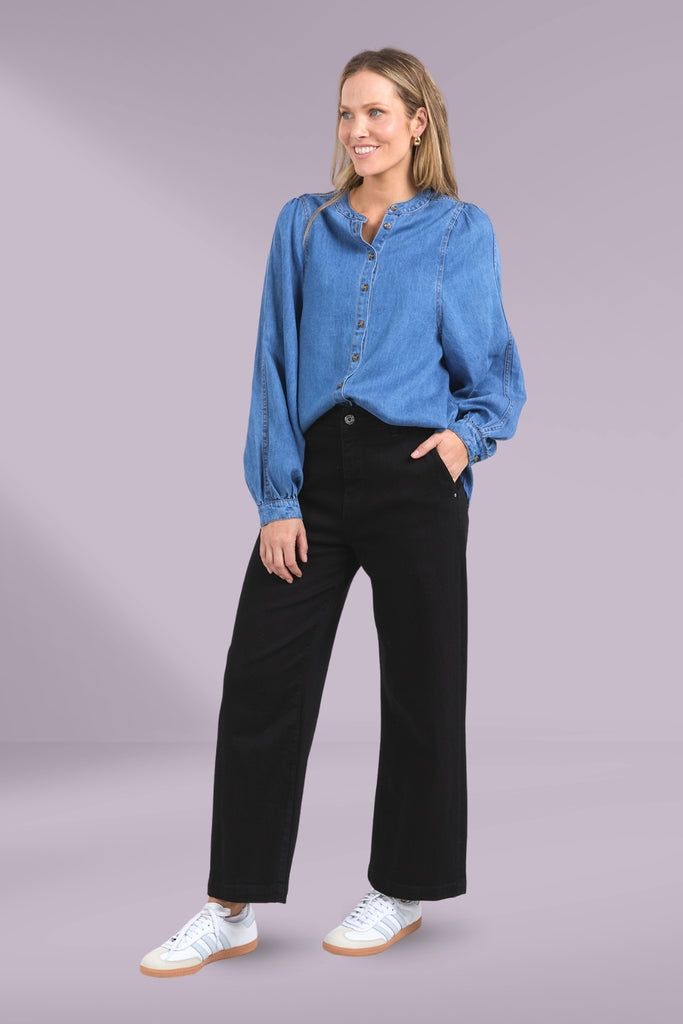 Elm Brooke Denim Shirt Mid Blue From BoxHill