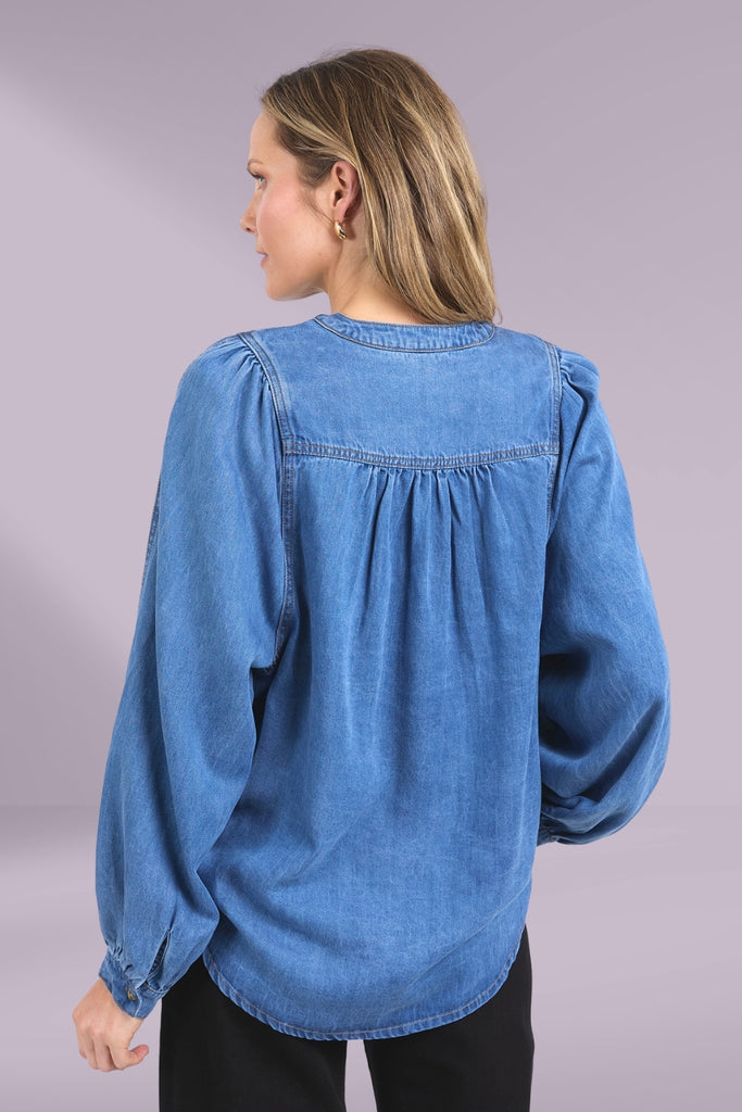 Elm Brooke Denim Shirt Mid Blue From BoxHill