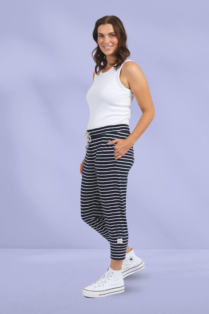 Elm Brunch Pants Navy White Stripe From BoxHill