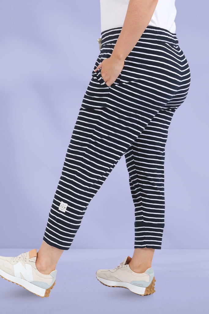 Elm Brunch Pants Navy White Stripe From BoxHill