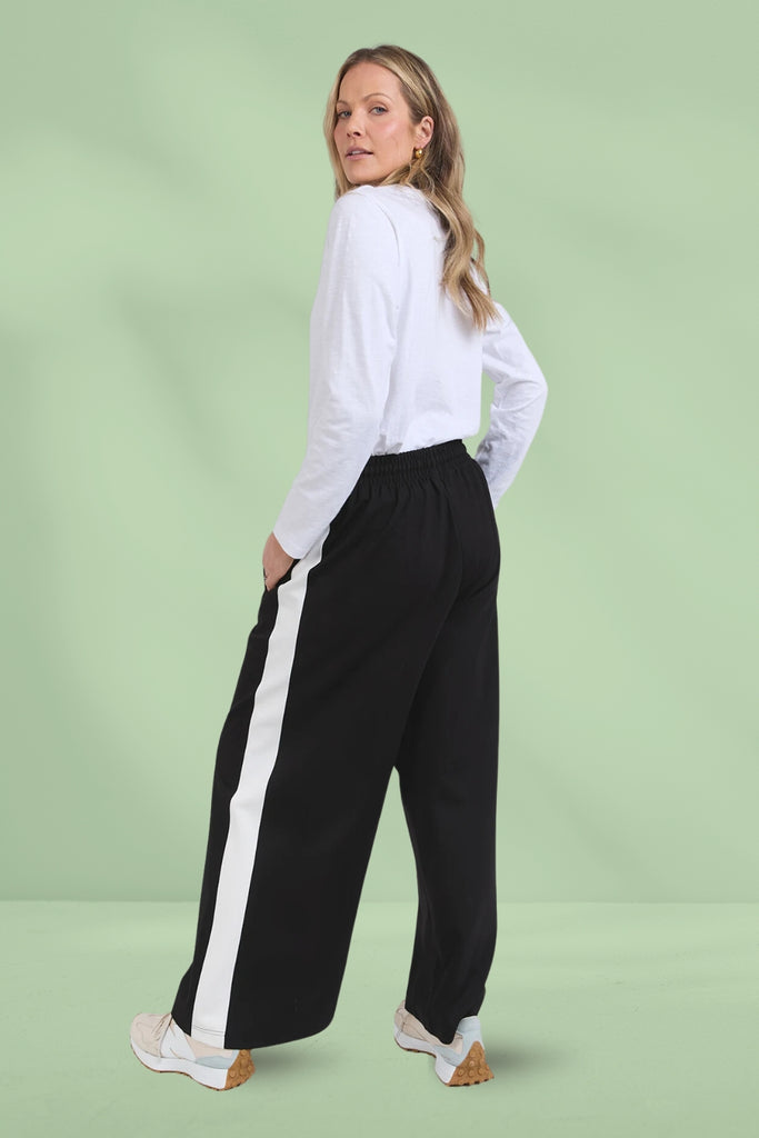 Elm Carmen Wide Leg Marshmallow Pants Black From BoxHill