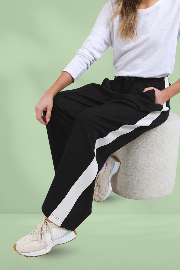 Elm Carmen Wide Leg Marshmallow Pants Black From BoxHill