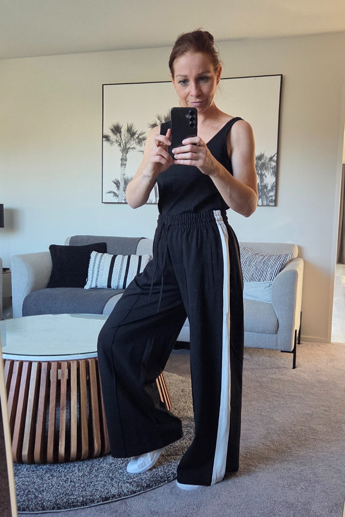 Elm Carmen Wide Leg Marshmallow Pants Black From BoxHill