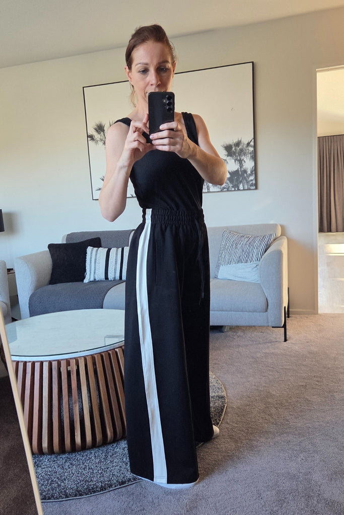 Elm Carmen Wide Leg Marshmallow Pants Black From BoxHill