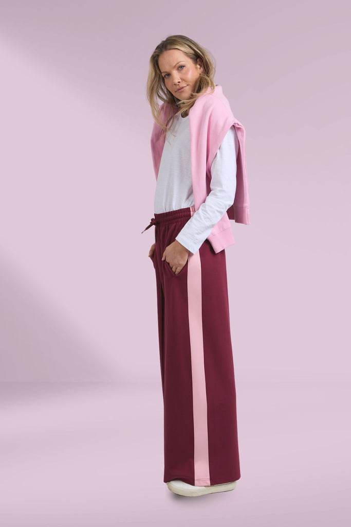 Elm Carmen Wide Leg Pants Merlot Soft Pink From BoxHill