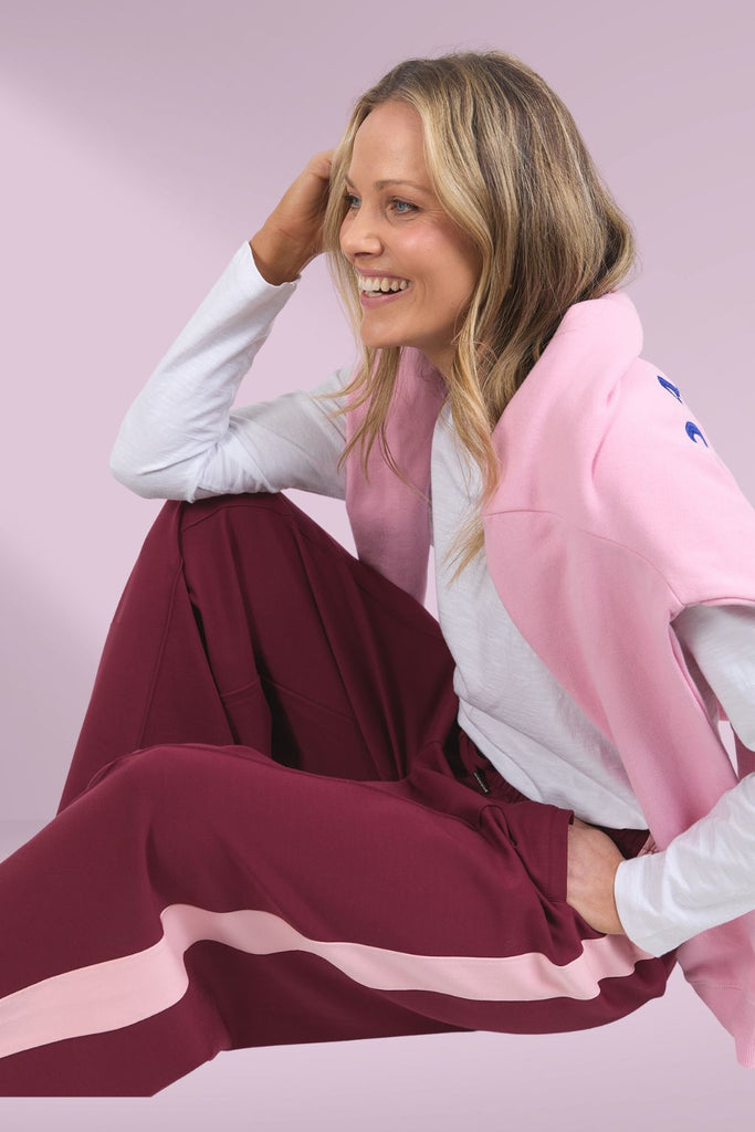 Elm Carmen Wide Leg Pants Merlot Soft Pink From BoxHill