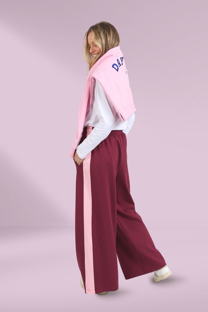 Elm Carmen Wide Leg Pants Merlot Soft Pink From BoxHill