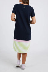 Elm Draw The Line Tee Dress Navy Keylime Stripe From BoxHill