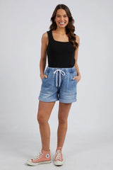 Elm Emma Relaxed Denim Shorts Mid Blue Wash From BoxHill