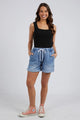 Elm Emma Relaxed Denim Shorts Mid Blue Wash From BoxHill