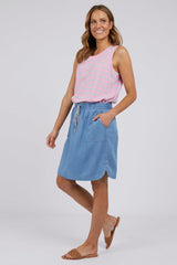 Elm Emmy Chambray Skirt Blue From BoxHill
