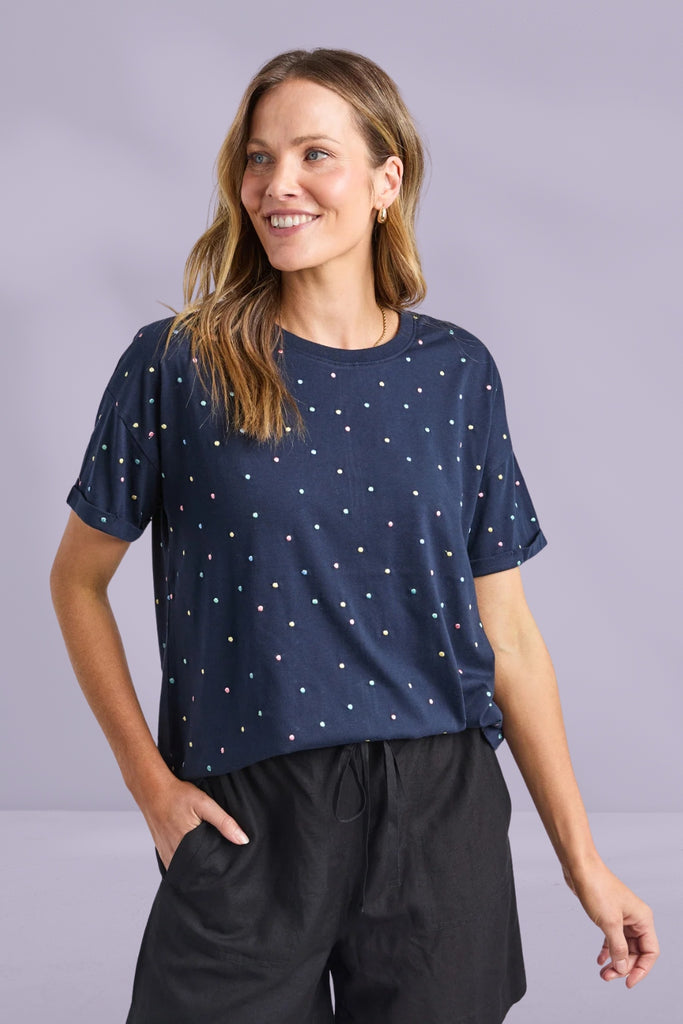 Elm Festive Spot Tee Navy From BoxHill