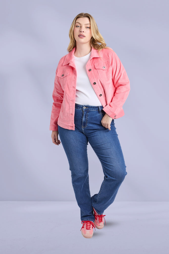 Elm Fleur Cord Jacket Charm Pink From BoxHill