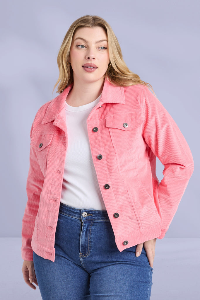 Elm Fleur Cord Jacket Charm Pink From BoxHill