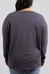 Elm Framed LS Tee Washed Black From BoxHill